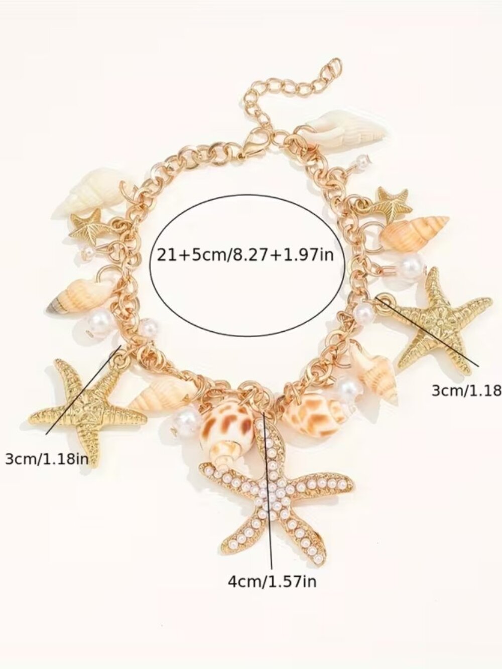 Seashell and Starfish Charm Bracelet (NEW & SO PRETTY!) - Picture 5 of 6